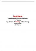 Lewis's Medical-Surgical Nursing 11th Edition Test Bank by Mariann Harding - All Chapters (1-68) Test bank . Complete solutions