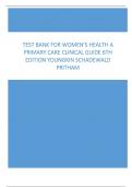 WOMENS HEALTH A PRIMARY CARE CLINICAL GUIDE 6TH EDITION YOUNGKIN SCHADEWALD PRITHAM TEST BANK