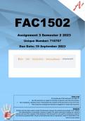  FAC1502 Assignment 3 (QUIZ ANSWERS) Semester 2 2023 - DUE 19 September 2023
