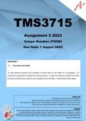  TMS3715 Assignment 5 (COMPLETE ANSWERS) 2023 (576285) - DUE 7 August 2023