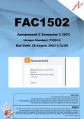FAC1502 Assignment 2 (QUIZ ANSWERS) Semester 2 2023 - DUE 28 August 2023