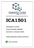 ICA1501 Assignment 4 (ANSWERS) 2023 - DISTINCTION GUARANTEED