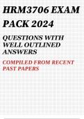 HRM3706 EXAM PACK 2024