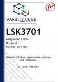 LSK3701 Assignment 1 (DETAILED ANSWERS) 2024  - DISTINCTION GUARANTEED 
