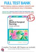 Test Bank For Dewit’s Medical Surgical Nursing Concepts and Practice 4th Edition By Holly Stromberg 9780323608442 Chapter 1-49 All Chapters with Answers and Rationals