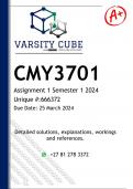 CMY3701 Assignment 1 (ANSWERS) Semester 1 2024 (666372) - DISTINCTION GUARANTEED