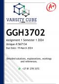GGH3702 Assignment 1 (DETAILED ANSWERS) Semester 1 2024 - DISTINCTION GUARANTEED