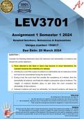 LEV3701 Assignment 1 (COMPLETE ANSWERS) Semester 1 2024 (150017) - DUE 20 March 2024