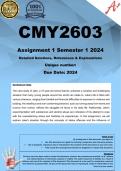CMY2603 Assignment 1 (COMPLETE ANSWERS) Semester 1 2024 - DUE March 2024 