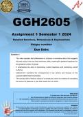 GGH2605 Assignment 1 (COMPLETE ANSWERS) Semester 1 2024 - DUE March 2024