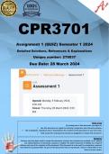 CPR3701 Assignment 1 (COMPLETE ANSWERS) Semester 1 2024 (279037) - DUE 28 March 2024 