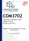 COM3702 Assignment 1 (DETAILED ANSWERS) Semester 1 2024 - DISTINCTION GUARANTEED