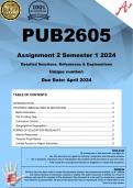 PUB2605 Assignment 1 (COMPLETE ANSWERS) Semester 1 2024 - DUE April 2024