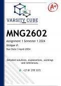 MNG2602 Assignment 1 (DETAILED ANSWERS) Semester 1 2024 - DISTINCTION GUARANTEED