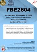FBE2604 Assignment 1 ( COMPLETE ANSWERS) Semester 1 2024 (670111) - DUE 27 March 2024