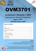 OVM3701 Assignment 1 (COMPLETE ANSWERS) Semester 1 2024 - DUE March 2024