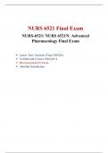 NURS 6521 Final Exam (Version 2)/ NURS 6521N Final Exam NURS-6521/ NURS 6521N: Advanced Pharmacology Final Exam, Walden University.