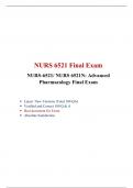 NURS 6521 Final Exam (Version 6)/ NURS 6521N Final Exam NURS-6521/ NURS 6521N: Advanced Pharmacology Final Exam, Walden University.