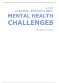 Samenvatting 2023 | Clinical Psychology: Mental health challenges (FSWP1-060-A) COMPLEET