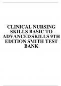 TEST BANK FOR CLINICAL NURSING SKILLS BASIC TO ADVANCED SKILLS 9TH EDITION SMITH