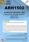 ARH1502 Assignment 4 (COMPLETE ANSWERS) Semester 1 2024 