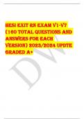 HESI EXIT RN EXAM V1-V7 (160 TOTAL QUESTIONS AND ANSWERS FOR EACH VERSION) 2023/2024 UPDTE GRADED A+