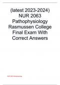 (latest 2023-2024) NUR 2063 Pathophysiology Rasmussen College Final Exam With Correct Answers