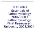 NUR 2063  Essentials of Pathophysiology (NUR2063) / Pathophysiology Final Rasmussen University 2023/2024