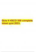 Quiz 4 HSCO 500 complete latest quiz 2023.