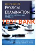 Test Bank For Seidel s Guide to Physical Examination An Interprofessional Approach 9th & 10th Edition by Jane W. Ball, Joyce E. Dains