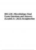 BIO 250 | Microbiology Final Exam (Questions and Answers) Graded A+ 2023 | Straighterline