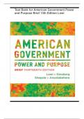 est Bank for American Government Power and Purpose Brief 13th Edition Lowi