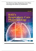 Test Bank for Raus Respiratory Care Pharmacology 9th Edition by Gardenhire