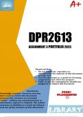 DPR2613 ASSIGNMENT 3 PORTFOLIO ANSWERS For Semester 1 2023 (This is the LATEST) BUY QUALITY  Get that distinction!