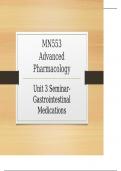 MN553 Advanced Pharmacology Unit 3 SeminarGastrointestinal Medications