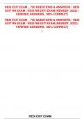HESI EXIT EXAM _ 750 QUESTIONS & ANSWERS / HESIEXIT RN EXAM / HESI RN EXIT EXAM (NEWEST, 2023) | VERIFIED ANSWERS, 100% CORRECT|