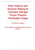 Data Analysis and Decision Making 4e Christian Albright Wayne Winston Christopher Zappe (Test Bank)