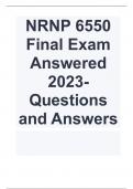  NRNP 6550 Final Exam (Answered 2023) Questions and Answers