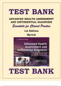 TEST BANK ADVANCED HEALTH ASSESSMENT AND DIFFERENTIAL DIAGNOSIS Essentials for Clinical Practice 1st Edition Myrick