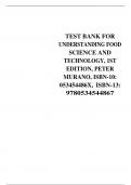 TEST BANK FOR UNDERSTANDING FOOD SCIENCE AND TECHNOLOGY, 1ST EDITION, PETER MURANO, ISBN-10: 053454486X, ISBN-13: 9780534544867