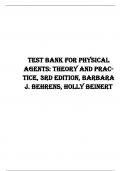Test Bank for Physical Agents: Theory and Practice, 3rd Edition, Barbara J. Behrens, Holly Beinert