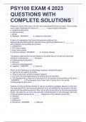 PSY100 EXAM 4 2023 QUESTIONS WITH COMPLETE SOLUTIONS
