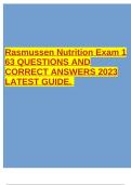 Rasmussen Nutrition Exam 1 63 QUESTIONS AND CORRECT ANSWERS 2023 LATEST GUIDE. 