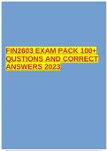 FIN2603 EXAM PACK 100+ QUSTIONS AND CORRECT ANSWERS 2023.