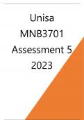  MNB3701 Assignment 5 2023