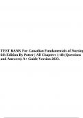 TEST BANK For Canadian Fundamentals of Nursing 6th Edition By Potter | All Chapters 1-48 (Questions and Answers) A+ Guide Version 2023.