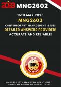 MNG2602 Exam Answers | Due (TODAY) 16th May 2023 (Accurate and Correct) 