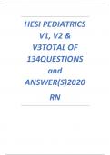 HESI PEDIATRICS V1, V2 & V3TOTAL OF 134QUESTIONS and ANSWER(S)2020RN.pdf