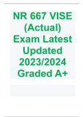NR 667 VISE (Actual) Exam Latest Updated 2023-2024 Graded A+