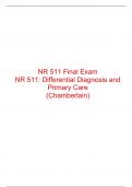 NR511 Final Exam  ( Version 1),  NR 511 Differential Diagnosis and Primary Care, Chamberlain
